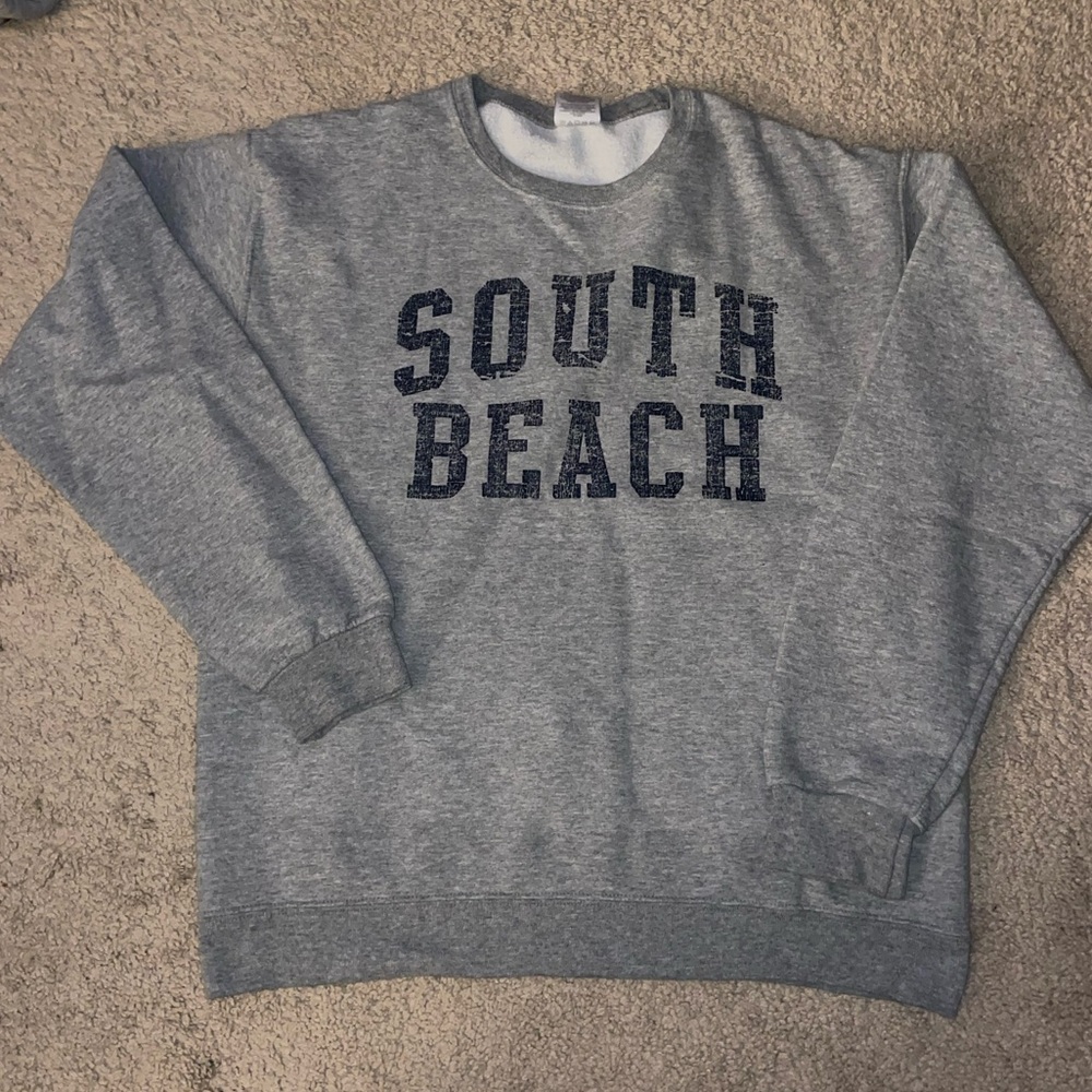 Gray south beach crew sweater